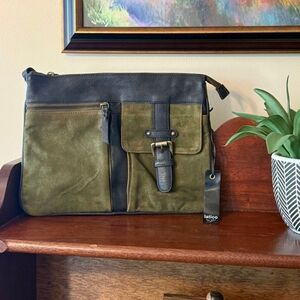 Latico Men's Olive and Black Leather Bag